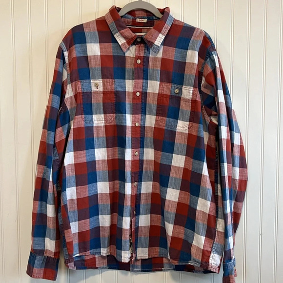 Wrangler Indigo Men's bundle of 3 XL/TG button down  100% cotton plaid - Picture 12 of 16